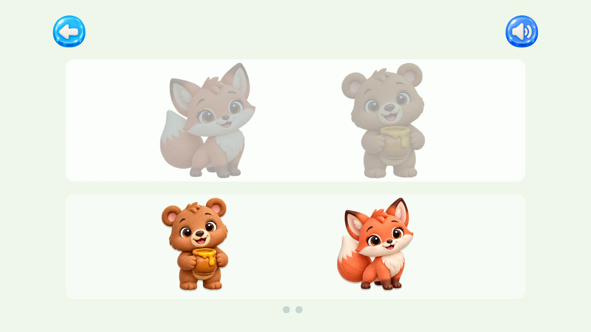 Puzzle Worlds character matching with large picture pieces